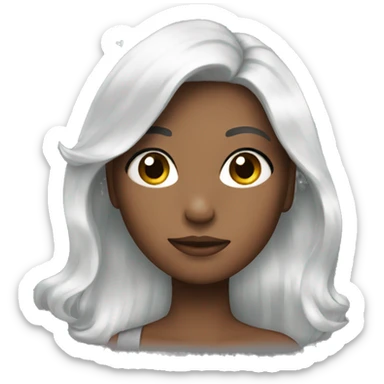 Girl with diamond hair sticker