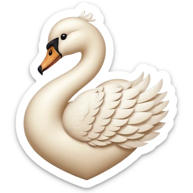beige heart with swan sticker