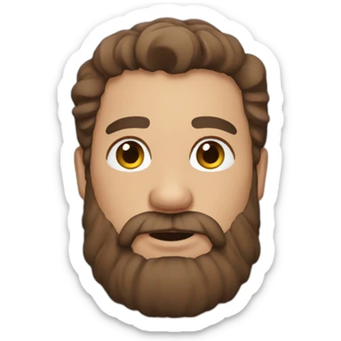 bearded man with brown hair sticker
