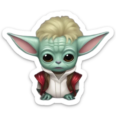 zombie michael jackson in thriller as baby yoda unicorn ferary sticker
