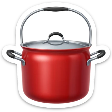 an empty red kitchen pot sticker