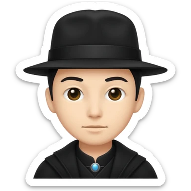 time traveler in black clothes sticker