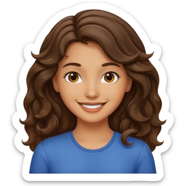 Brunette girl wavy nothing full body  sticker