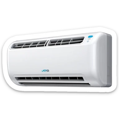 Modern wall-mounted air conditioner with cool air flowing out sticker