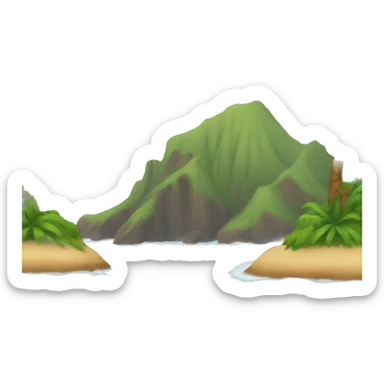 Hawaiian island with palm tree and ocean sticker