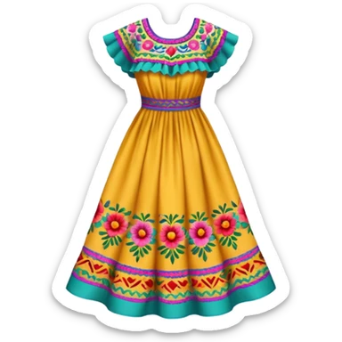 mexican patterned dress sticker