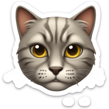 mad cat looking swagger sticker