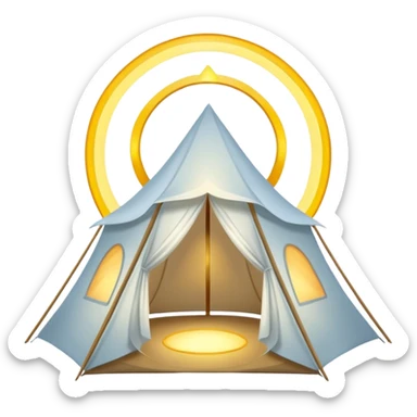 tent with a glowing halo sticker