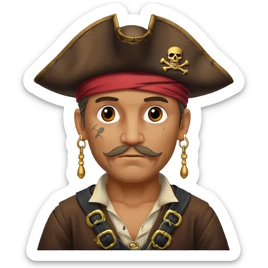 Belted pirate man with earring
 sticker