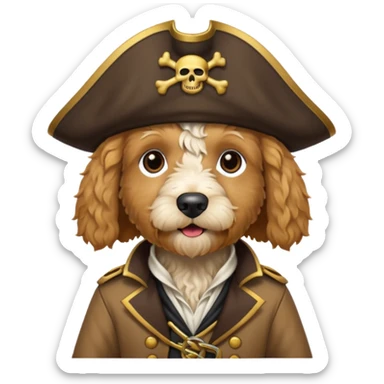Can you make me a goldendoodle dressed as a pirate sticker