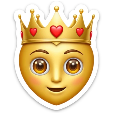 Un emoji con una corona y los ojos enamorados  sticker