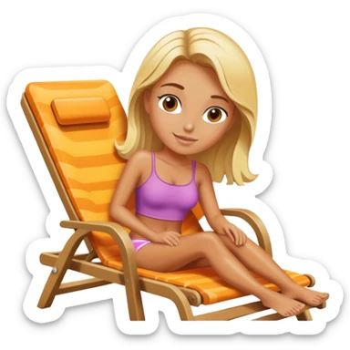 make a blonde girl on a tanning chair tanning sticker