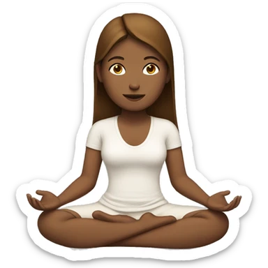 female meditation white skin and brown sticker