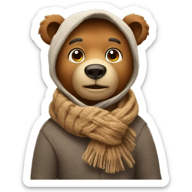 Bear wearing scarf sticker