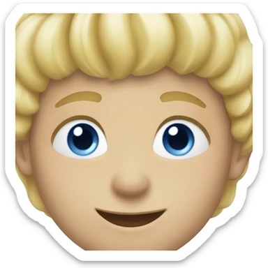 smiling blonde boy indoors with blue eyes  sticker