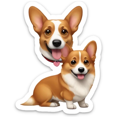 corgi mis with dachshund sticker