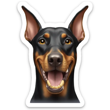 doberman with gold teeth  sticker