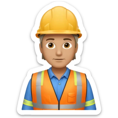 middle aged safety manager standing full body sticker