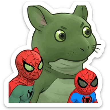 Chinchilla with Spider-Man sticker