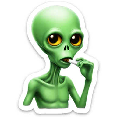 Alien smoking sticker