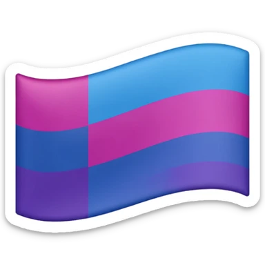 La bandera bisexual (lleva 3 franjas: la de arriba color magenta, abajo azul y en medio morada) sticker
