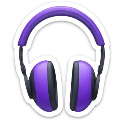 Purple apple headphones sticker