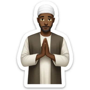 African Muslim praying  sticker