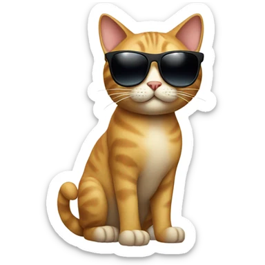 Cat with sunglasses sticker