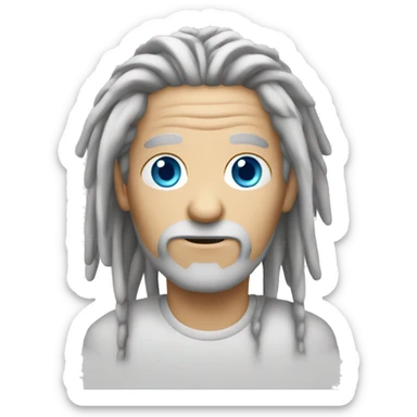 old white guy with dreads blue eyes sticker