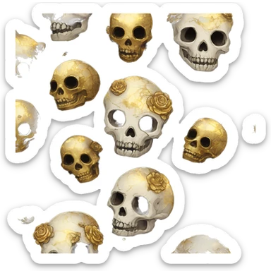 iridescent kintsugi fluffy zombie black brown gold dog fox head zombie skull skeleton gold mechanical nebula galaxy stars colorful flowers fairy lights vintage zombie sticker