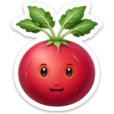 spicy radish with a fiery expression sticker