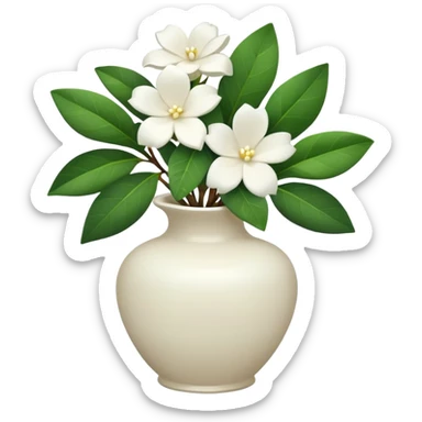 Vase of white gardenias sticker