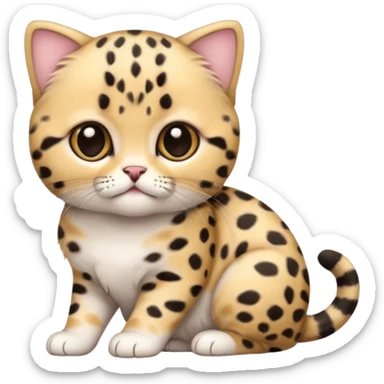 Tiny Scottish fold kitten with cheetah coloring  sticker
