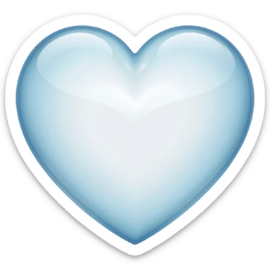 white heart with a transparent outline sticker
