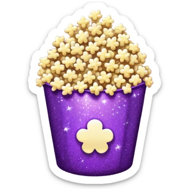 Glitter purple popcorn sticker
