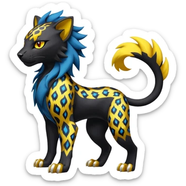 Pyroar-Luxray-Liepard-Pokémon-Fusion sticker