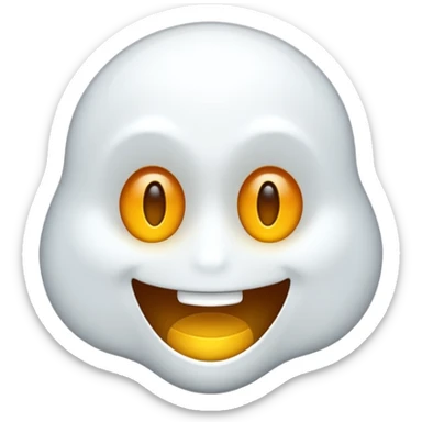 Emojis qui rigole fusionné avec l’emojis fantôme  sticker