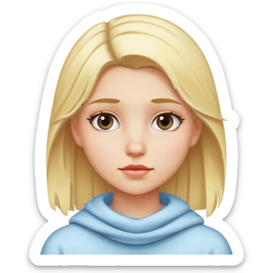 Cold girl with blonde hair sticker