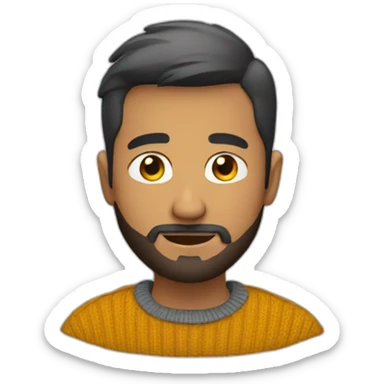 guy with a short haircut short beard in a sweater sticker