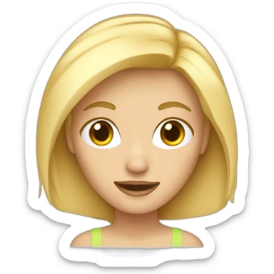Femme blonde qui dit bonjour sticker