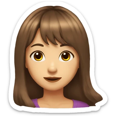 long brown hair brown eyed 51 year old female with bangs who likes butterflies sticker