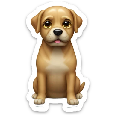 Dog in glass with top sticker