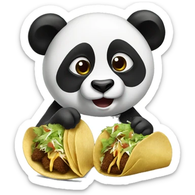 Panda eating tacos sticker