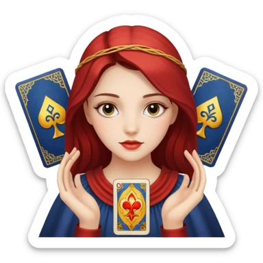 pretty girl with tarot cards sticker