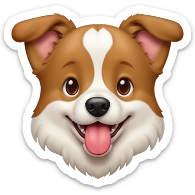 happy dog with tongue out and tail wagging sticker