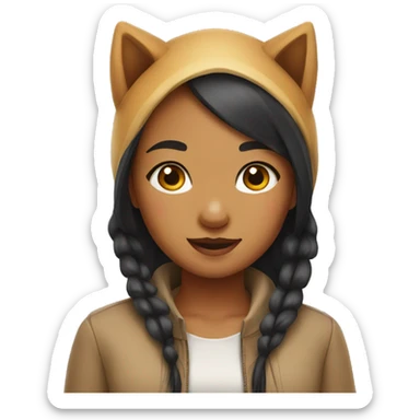 Girl with shiba inu dog sticker