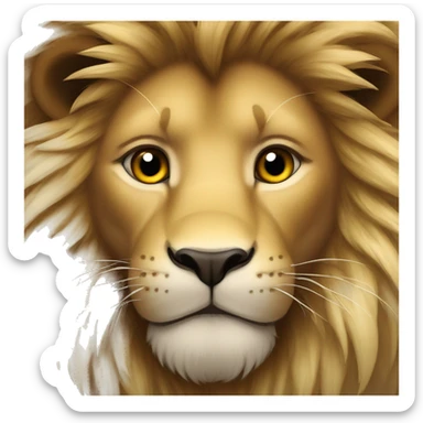 a cute lion with a shaggy mane and hazel eyes sticker