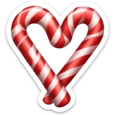 Candy cane heart shaped sticker