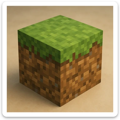 Minecraft grass block in general style sticker