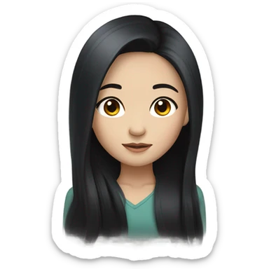 Beautiful girl,Black hair,long hair,Black eyes,Chinese sticker